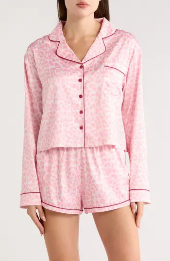 Morning Dew Long Sleeve Satin Short Pajamas | Nordstrom Rack