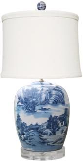Montoya Blue and White Porcelain Table Lamp (32X16) | LampsPlus.com