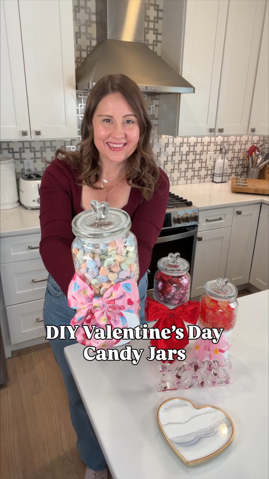 DIY Valentine’s Day candy jars that are quick, easy, and SO cute 💘🍬I love how simple these are to make but they look extra festive and fun 😍✨

Save this idea for Valentine prep + snag all the supplies ⬇️ 🔗💕

#LTKFamily #ValentinesDayDIY  #ValentinesDay2026 #CandyJars #ValentinesDayIdeas #DIYValentines #BudgetDIY #HolidayCrafts 

#LTKHome #LTKHome #LTKSeasonal