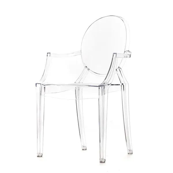 Polycarbonate Stackable Louis Style Clear Ghost Chair with Armrests | Bed Bath & Beyond