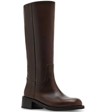 Steve Madden Riggs Distressed Leather Block Heel Tall Boots | Dillard's | Dillard's