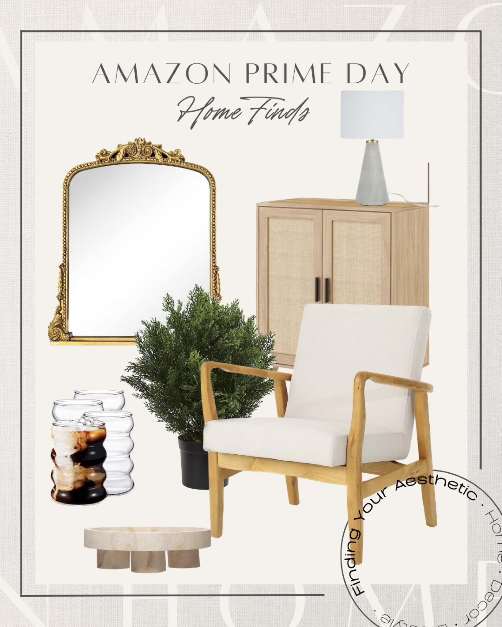 Last chance Amazon Prime Day deals for home décor and furniture

Mid century furniture, mid century chair, accent chair neutral, rattan cabinet, cane door cabinet, wood dessert stand, faux cedar, faux indoor plant, aesthetic glasses, creative glasses, iced coffee glasses, vintage mirror, anthropologie mirror, organic table lamp, cement accent lamp, Amazon home

#LTKhome #LTKxPrimeDay #LTKsalealert