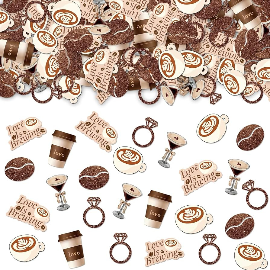 Love is Brewing Bridal Shower Decorations, 200PCS Love is Brewing Coffee Confetti for Table, Coff... | Amazon (US)
