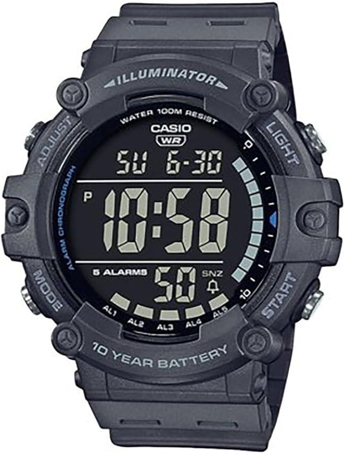 Casio Illuminator AE1500WH Series | 10-Year Battery | LED Backlight | 5-Alarms | 1/100 Sec Stopwa... | Amazon (US)