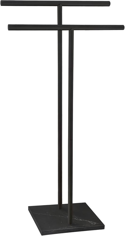 40 Inch Freestanding Towel Rack for Bathroom Floor Double-T Shape Bath Sheet Holder with Marble D... | Amazon (US)
