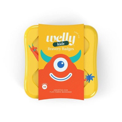 Welly Kids Bravery Badges Assorted Monster Flex Fabric Bandages - 48ct | Target