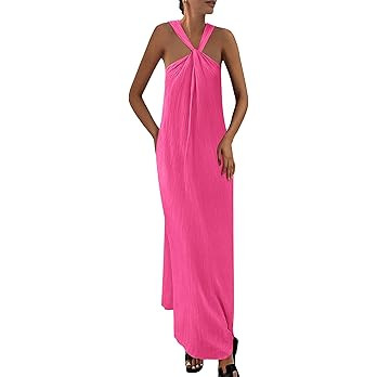 PRETTYGARDEN Womens 2026 Casual Long Summer Dresses Sleeveless Strappy Loose Flowy Beach Vacation... | Amazon (US)