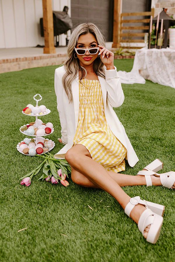 Waterloo Gingham Dress In Yellow | Impressions Online Boutique