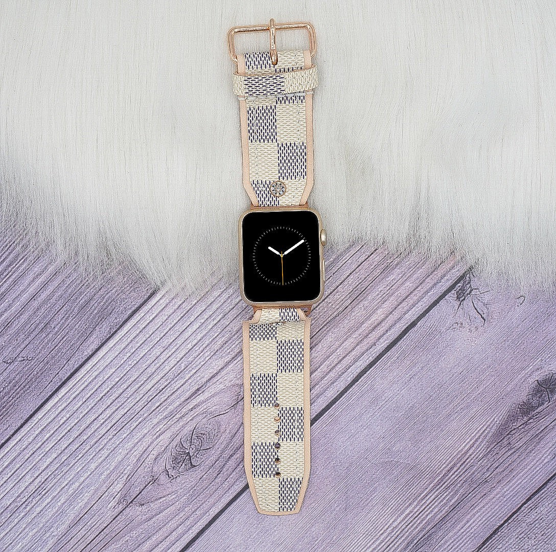 Limited Edition Sivella Band in Upcycled LV Damier Azur with Vachetta | Sparkl