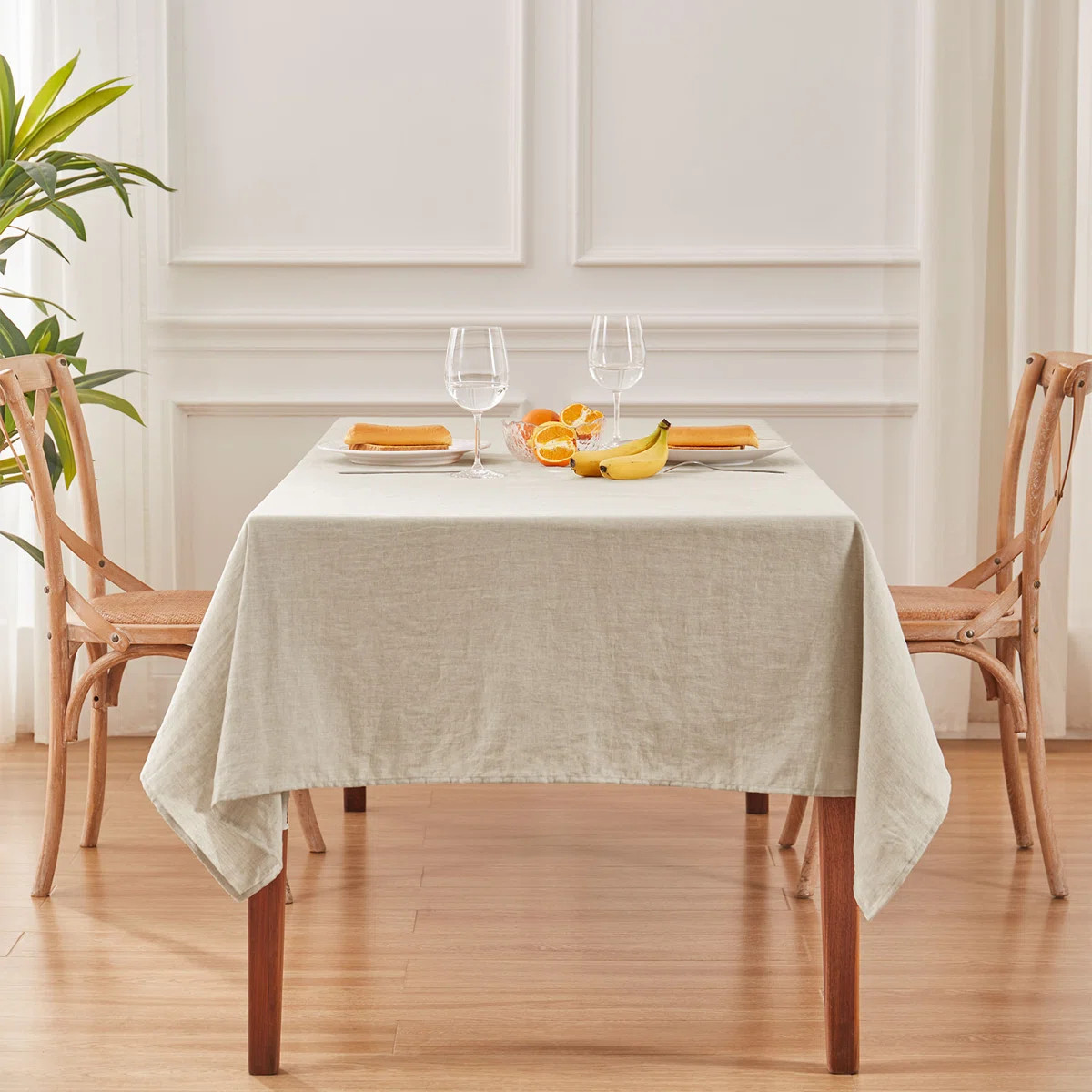 TOSMO 100% French Linen Rectangle Tablecloth | Wayfair North America