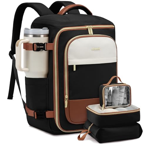 LOVEVOOK 50L Travel Backpack for Women, TSA Approved Carry On Backpack with 3 Packing Cubes, Personal Item Bag Fits 17" Laptop, Water-resistant Travel Carry On Bag for Women | Amazon (US)