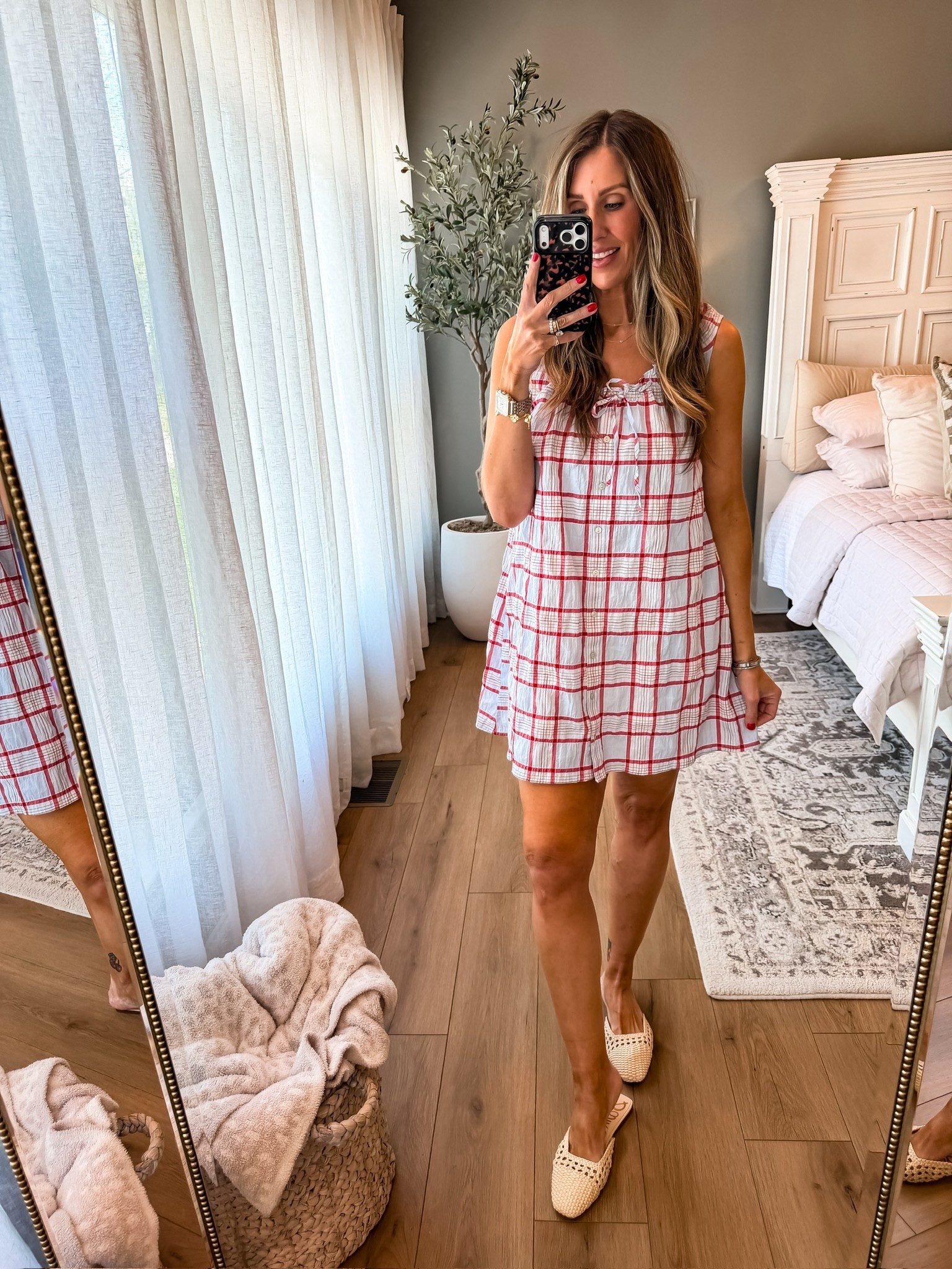 The easiest throw on dress for warm days. Lightweight, breezy, and I love the little ruffle detail up top, it just makes it feel a little more special while still being so comfy. Perfect with flats for everyday or dressed up a bit

plaid summer dress, red white dress, casual summer outfit, easy everyday dress, lightweight summer style, themominstyle 

#LTKSeasonal #LTKOver40 #LTKootd