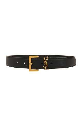 Saint Laurent Cassandre Belt in Black | FWRD 