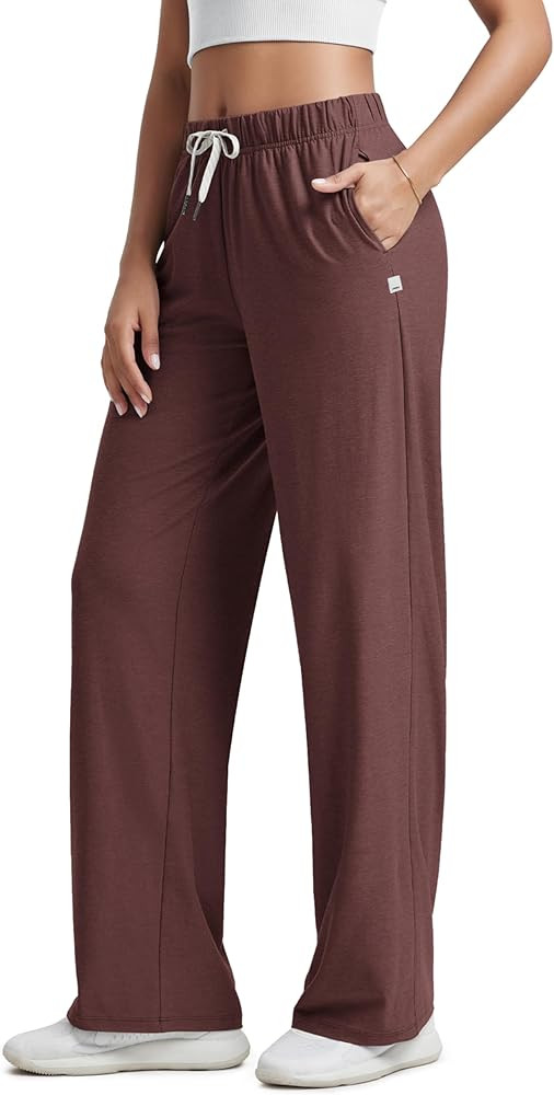 ODODOS Women's Straight Leg Pants Ultra Soft Stratum Tech Relaxed Casual Pajama Lounge Pants with... | Amazon (US)