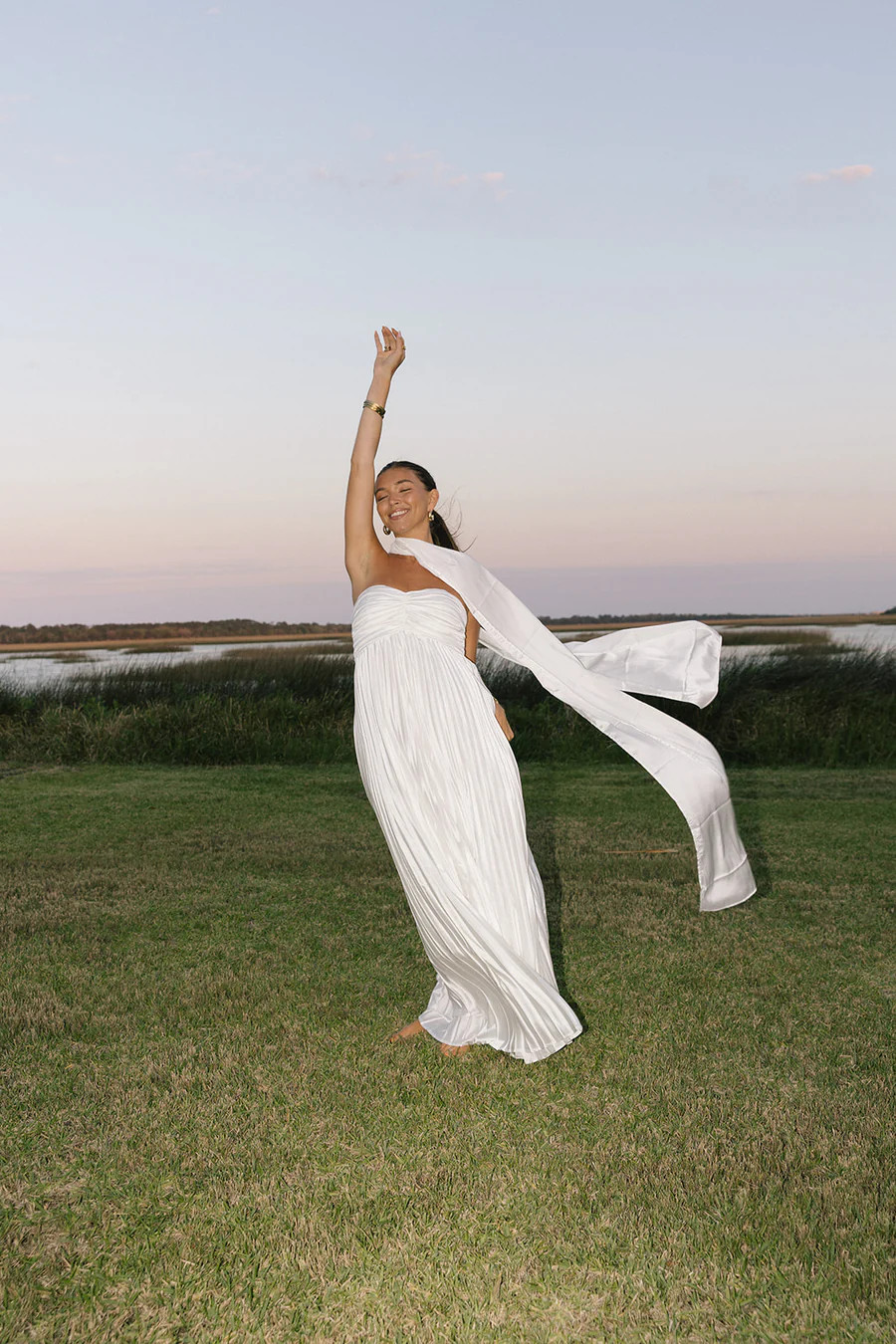 Isabel Scarf Dress - White | Fancyd Boutiqe