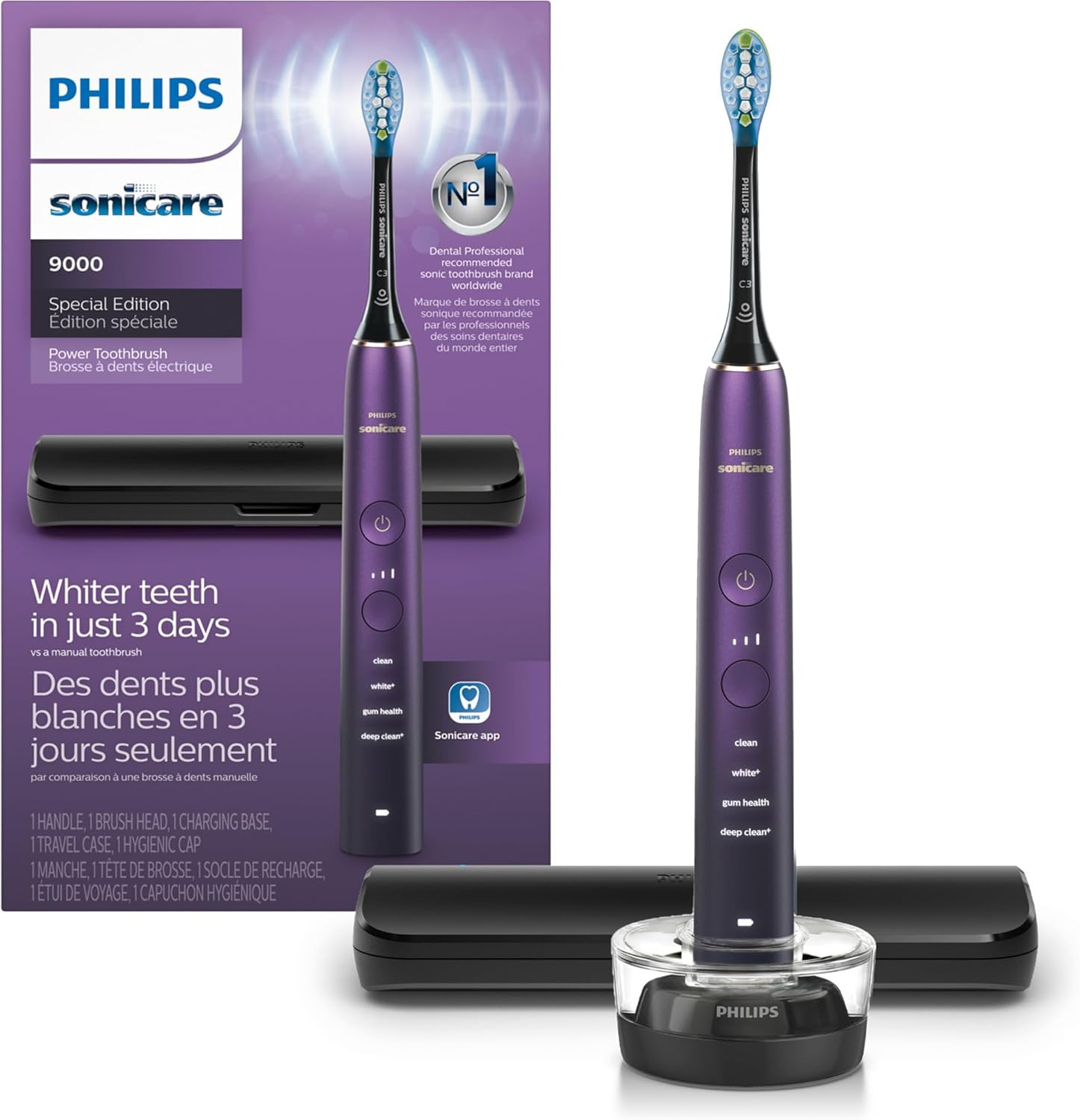 Philips Sonicare Diamondclean 9000 Special Edition Rechargeable Toothbrush, Black/purple Hx9911/9... | Amazon (CA)