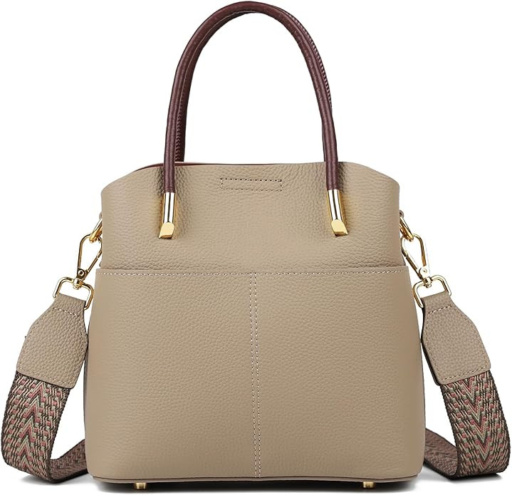 MFFOR Genuine Leather Crossbody Purses and Handbags for Women, Tote Shoulder Purse Bucket Handbag... | Amazon (US)