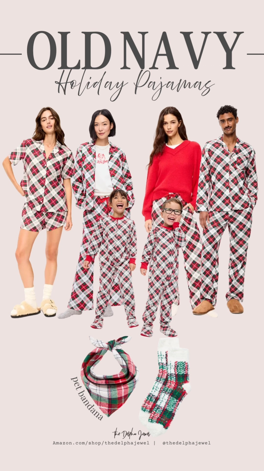 🎄 Old Navy Holiday Pajamas — round two! This red, green & white plaid set is giving classic Christmas morning vibes. Matching options for women, men, and footed pajamas for the kiddos (so cute!), plus a pet bandana and matching socks to complete the whole family look. 🐾🧦

Yes, it's early — but these are the exact styles that sell out by Thanksgiving every single year! 🛍️✨

Holiday pajamas, Christmas pajamas, winter pajamas, family matching,

#LTKSeasonal #LTKKids #LTKMens