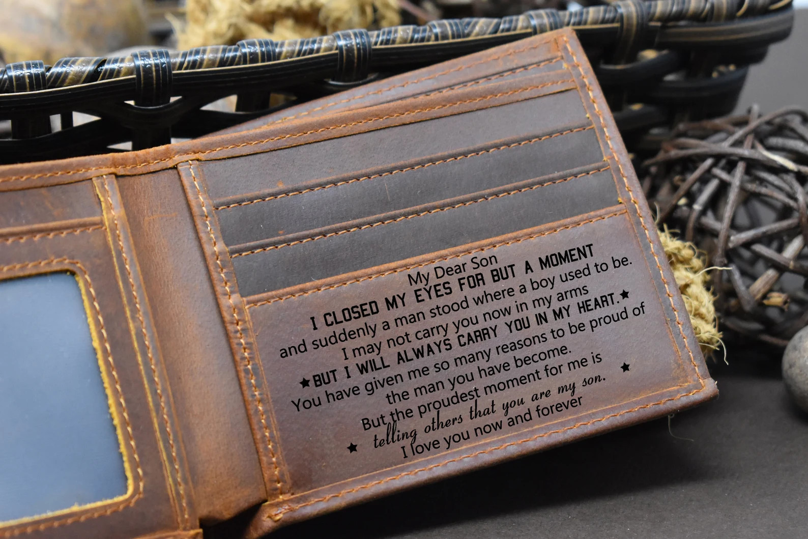 Gift for son, Personalized Men Wallet, Gifts for him, Christmas gift, graduation gift, wallet for... | Etsy (US)