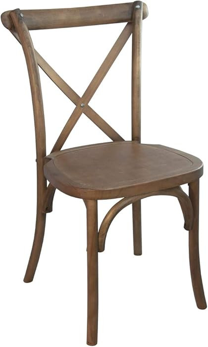 EMMA + OLIVER 2-Pack Wooden X-Back Dining Chair - Brown Natural Finish | Amazon (US)