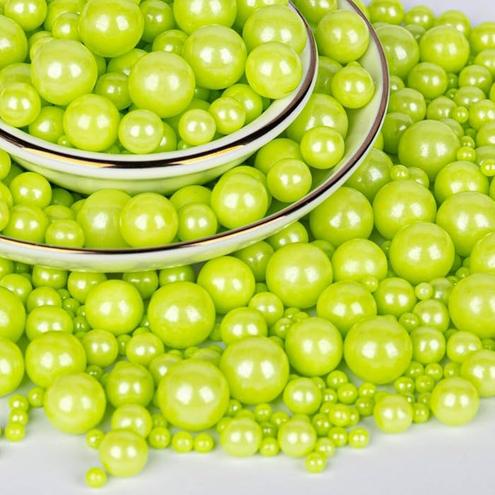 Twisweet Green Sprinkles 130g, Edible Pearl Sprinkles for Cake Decorating | Amazon (US)