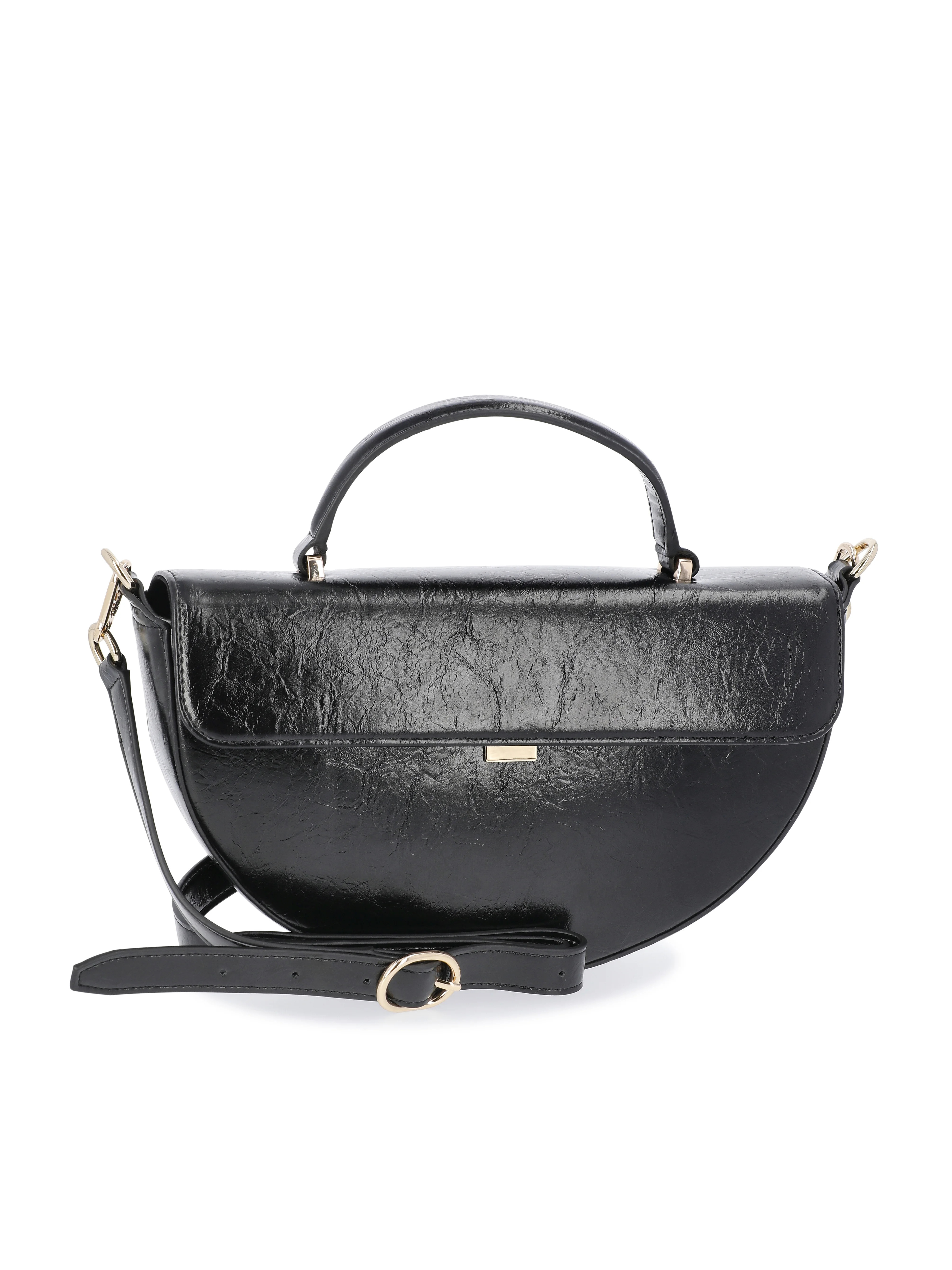 Scoop Women's Faux Leather Half Moon Satchel Bag, Black | Walmart (US)
