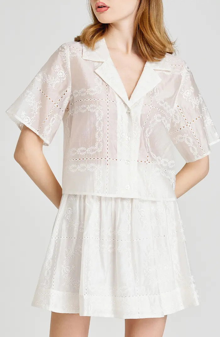 Rosalie Embroidered Eyelet Shirt | Nordstrom