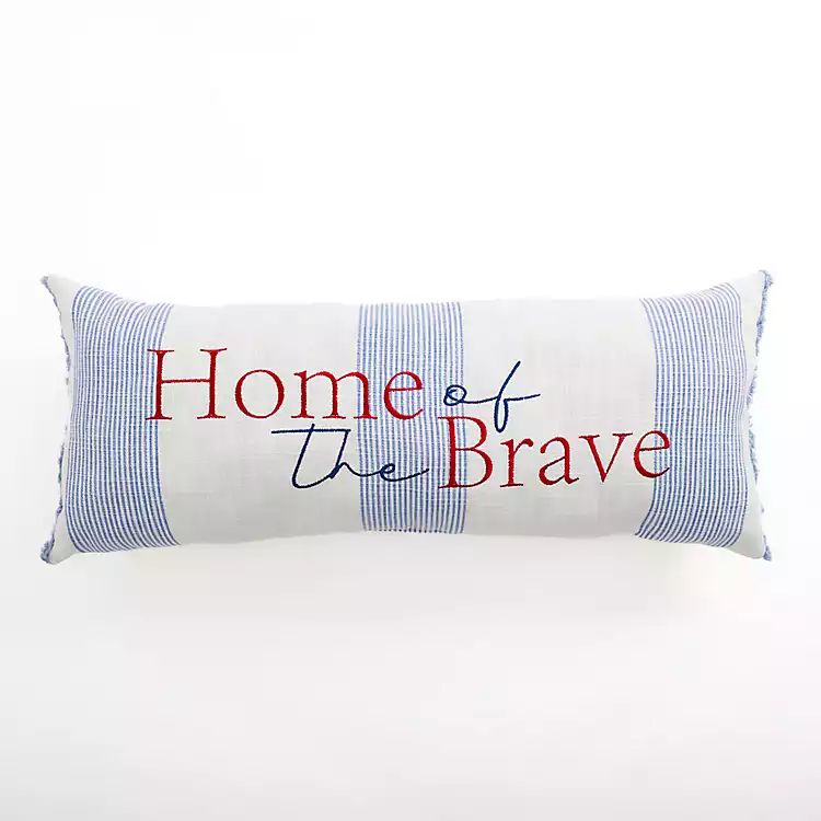 Home of the Brave Striped Lumbar Pillow | Kirkland's Home
