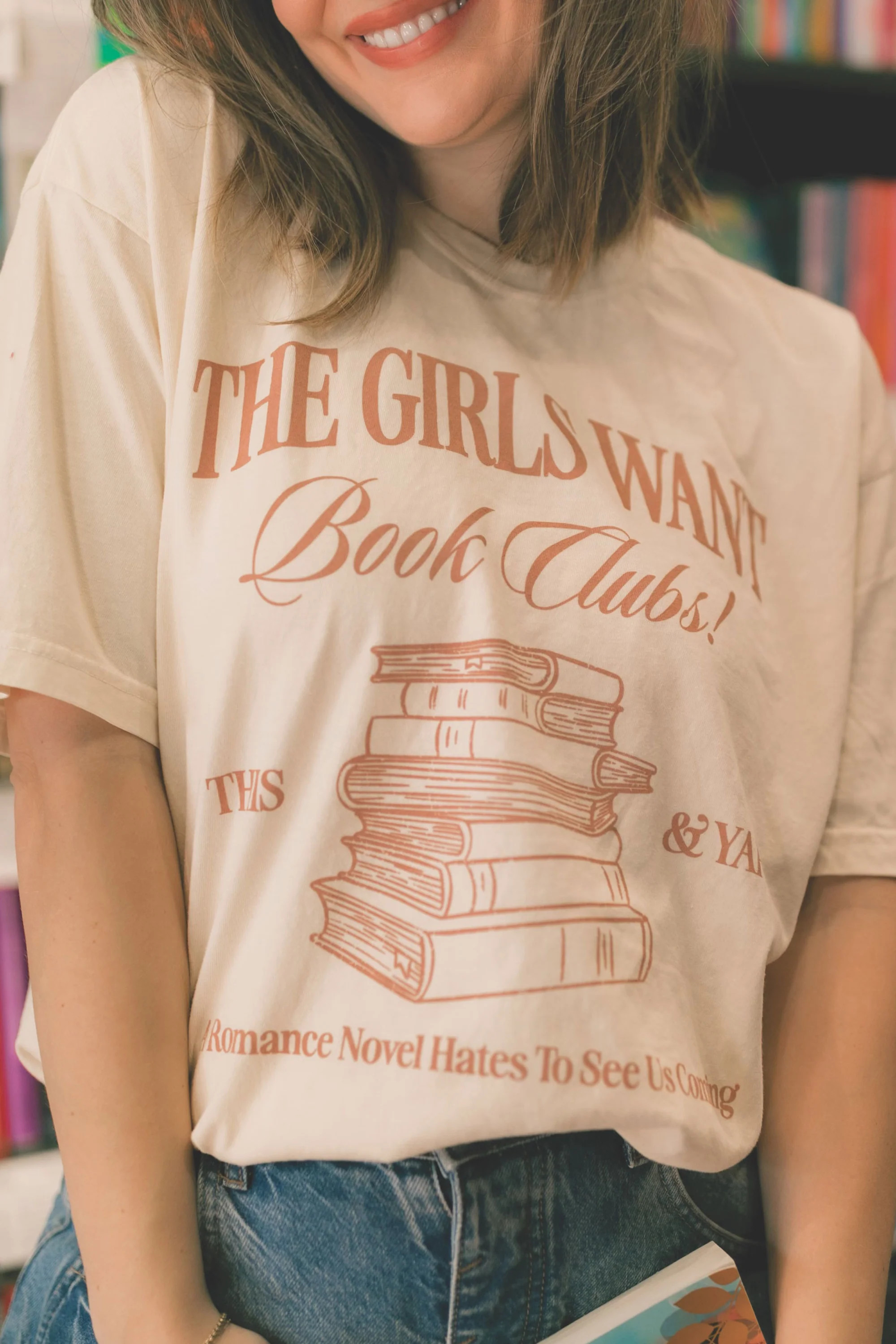 friday + saturday x jo johnson overby: girls want books t shirt | RIFFRAFF