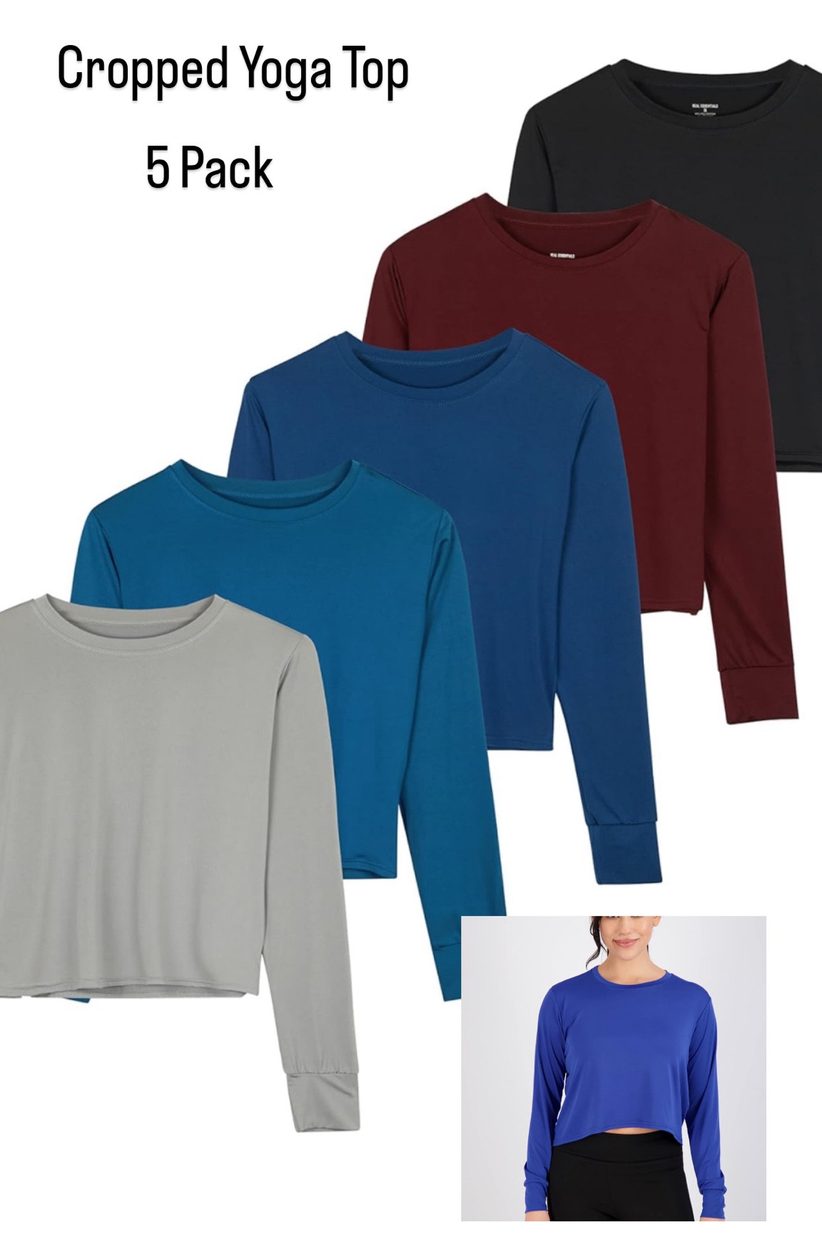 Cropped yoga top 5 pack - lots of color options  

#LTKfindsunder50 #LTKfitness #LTKtravel