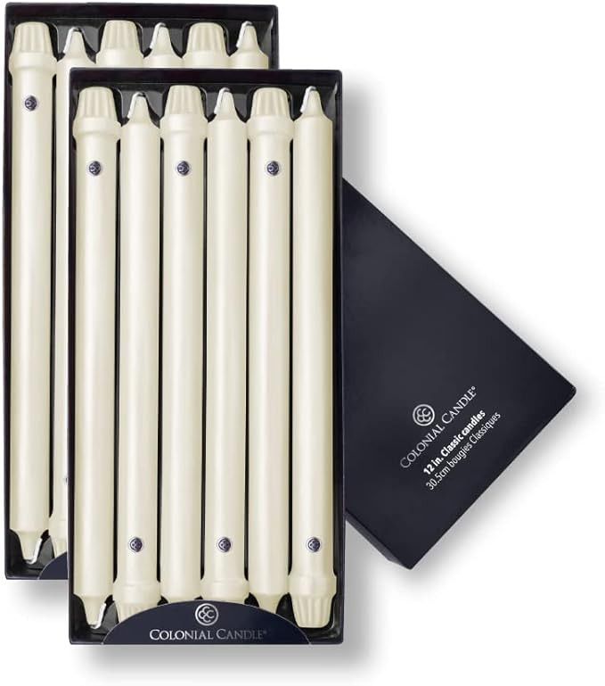 Colonial Candle Ivory Unscented 12 Inch Classic Candles | Amazon (US)