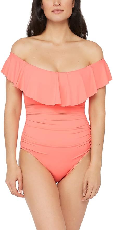 La Blanca Women's Island Goddess Off Shoulder Ruffle One Piece Swimsuit | Amazon (US)