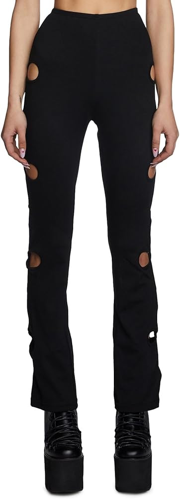 Dolls Kill Star Child Cut-Out Pants by Club Exx – Black Cut-Out Flare Pants with Stretch Fit | Amazon (US)