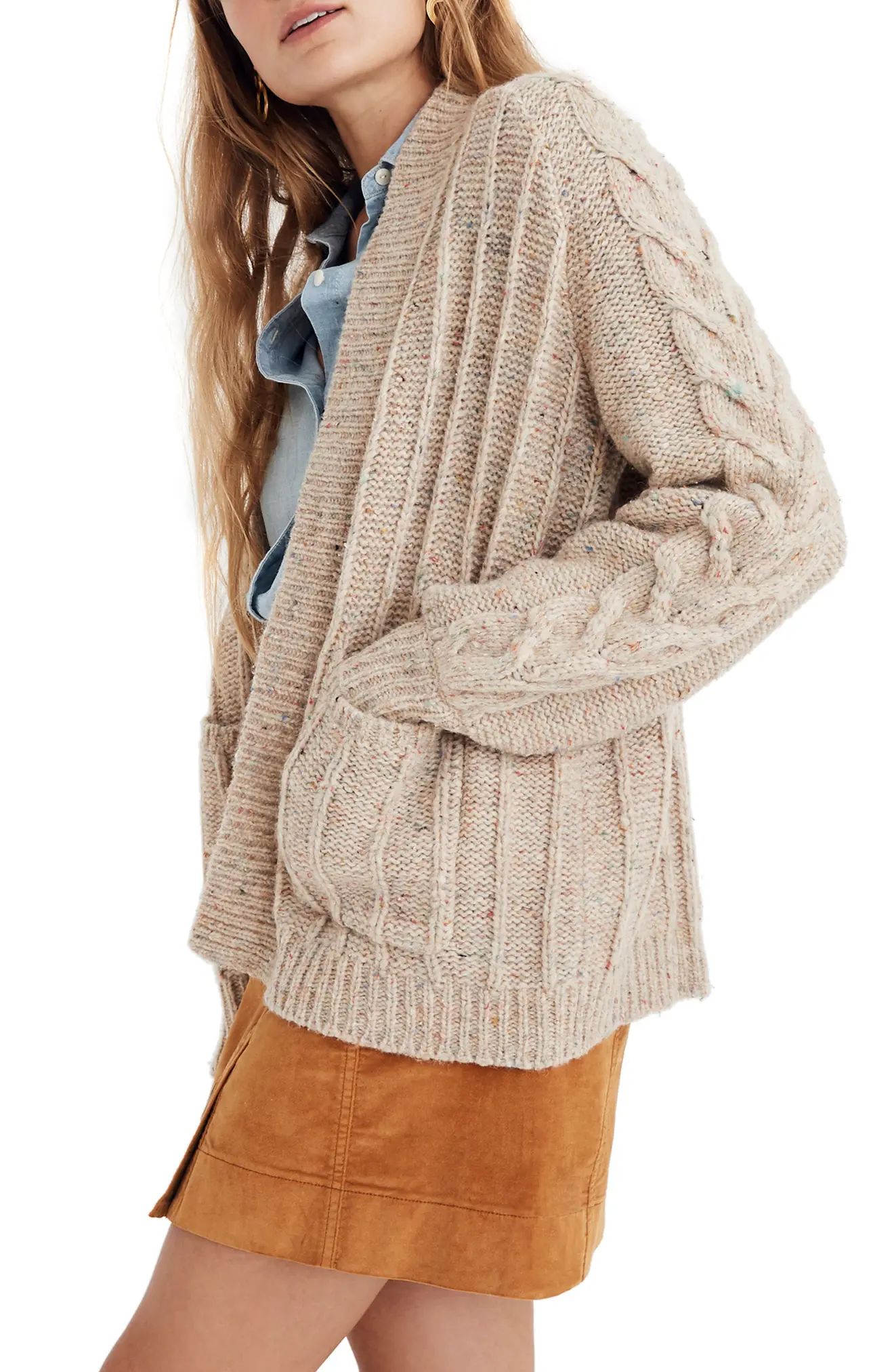Bubble Sleeve Cable Knit Cardigan Sweater | Nordstrom