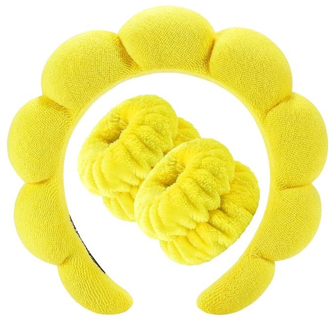 Zkptops Spa Headband for Washing Face Wristband Set Sponge Makeup Skincare Headband Wrist Towel B... | Amazon (US)