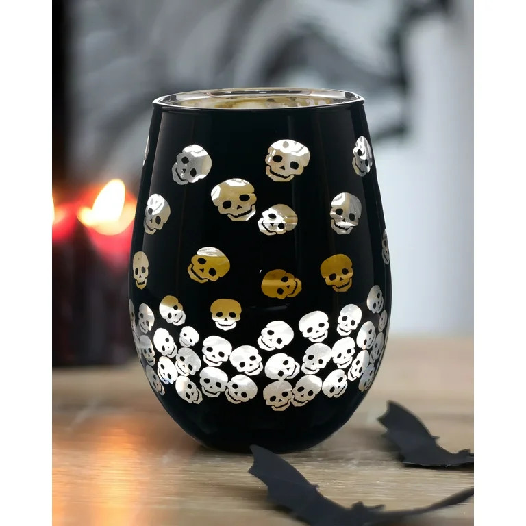Way to Celebrate Two Tone Stemless Wine Glass Skull | Walmart (US)