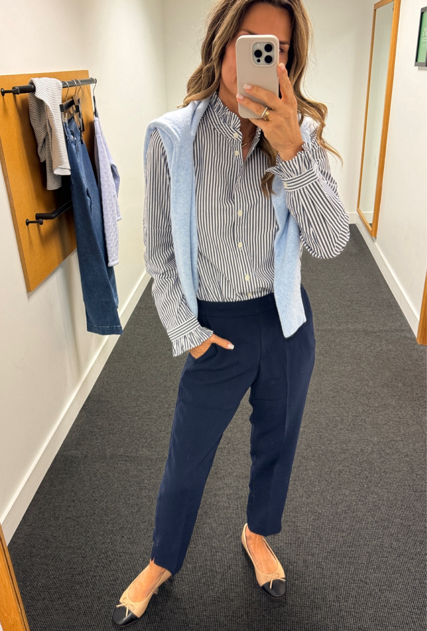 JCrew Factory Outfit for fall, love the ruffle detail on this button down top

#LTKOver40 #LTKStyleTip #LTKWorkwear