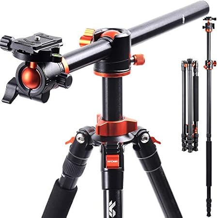 K&F Concept TM2515T1 Professional 67 inch Camera Tripod Horizontal Aluminum Tripods Portable Monopod | Amazon (US)