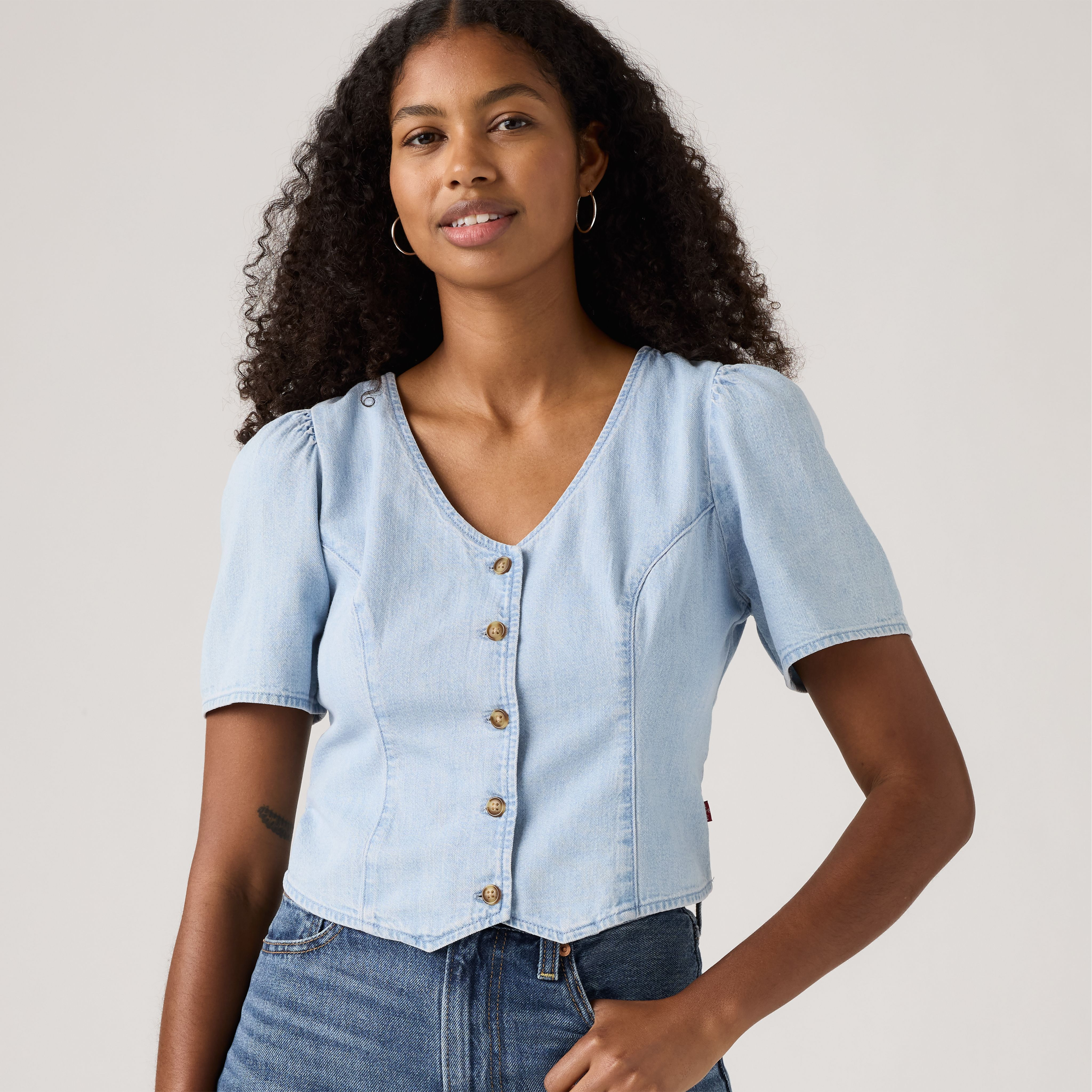 Levi's Moxie Short-Sleeve Denim Blouse - Women's XL | Levi's US