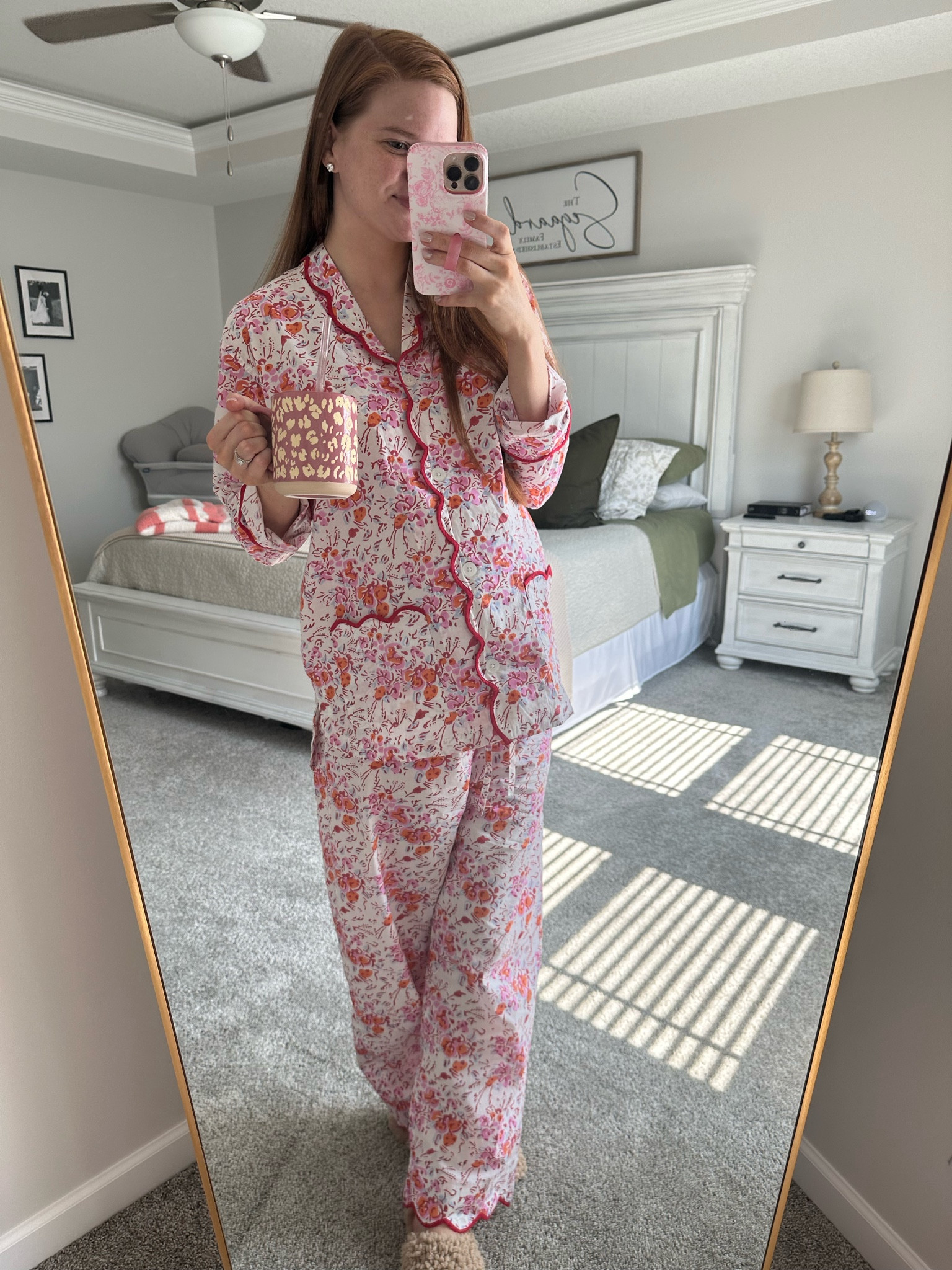 Baby shower morning get ready with me  Heidi Carey pajama set! This scalloped pajama set from Heidi Carey in the print pink floral is the perfect Grandmillienal set! 🩷🌸 

32 weeks pregnant. Pregnancy pjs. Comfy loungewear for pregnancy. Bump friendly pjs. Third trimester outfits  

#LTKBump
