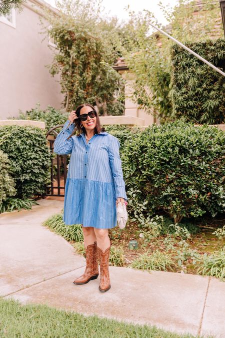 The perfect spring dress and cowboy boot combo! 