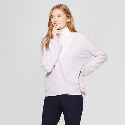 Women's Wrap Sweater - A New Day™ Cream XS | Target