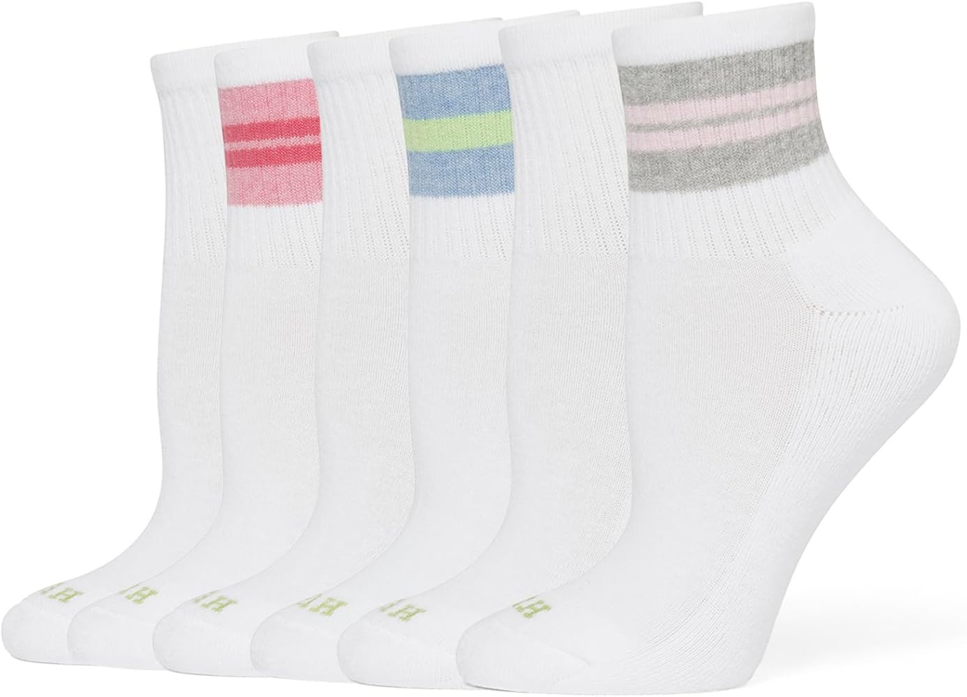 HUE Women's Mini Crew Sock 6 Pair Pack | Amazon (US)