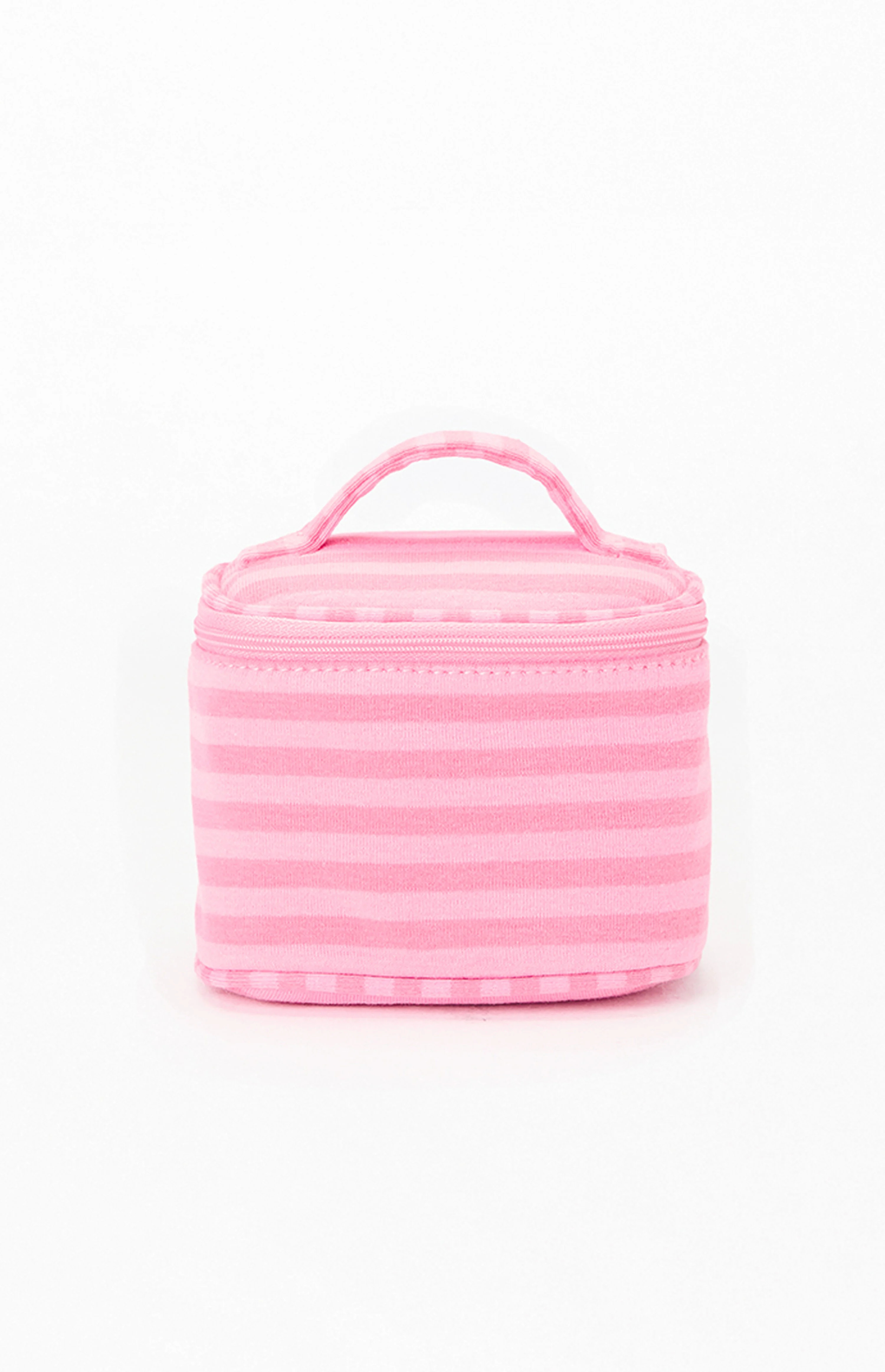 John Galt Pink Striped Makeup Bag | PacSun