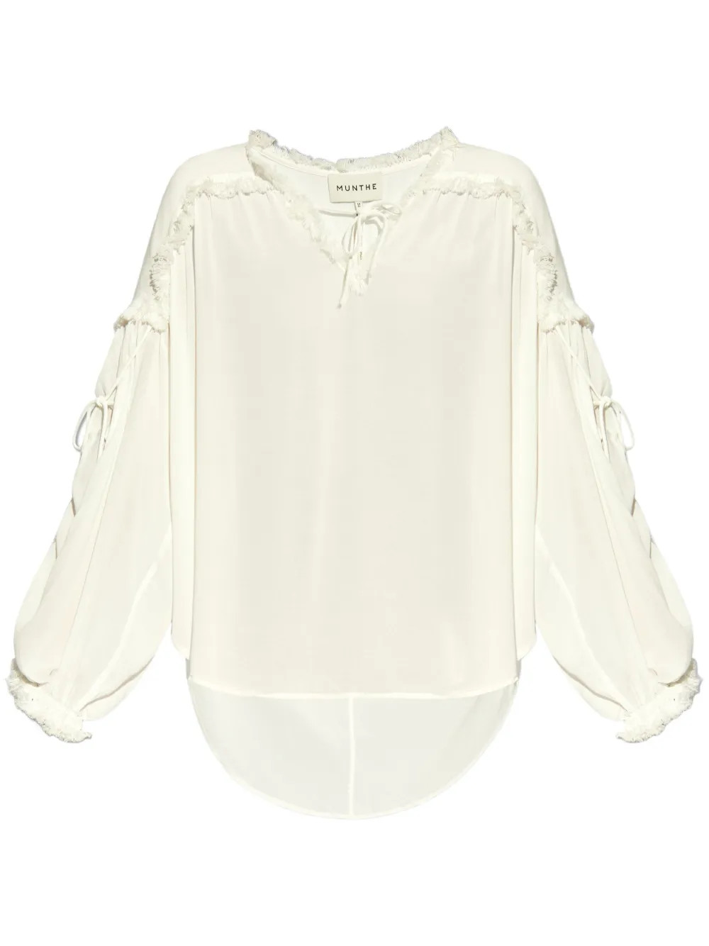 MUNTHE Draped front-tie Blouse - Farfetch | Farfetch Global