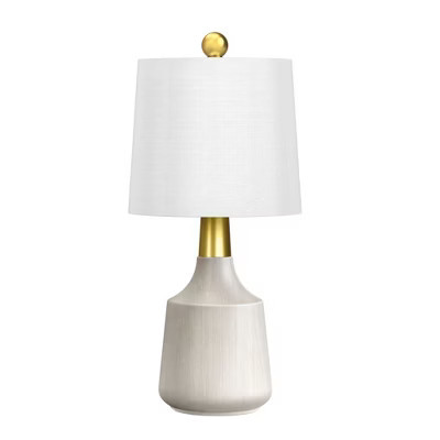 Maxax Grey Ceramic Table Lamps, Set of 2 Modern Desk Lamps with Wood Accent for Bedroom Nightstand,Living Room | Target