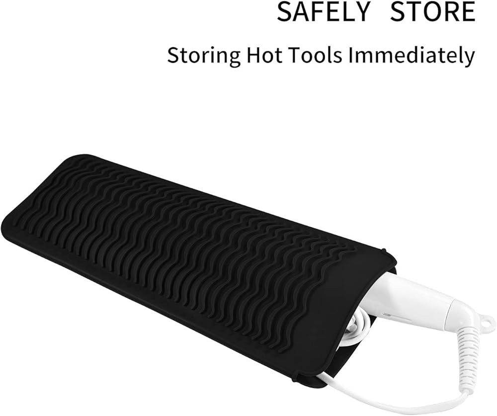 EIOKIT Silicone Heat Resistant Travel Mat Pouch for Hair Straightener,Crimping Iron,Hair Curling ... | Amazon (US)