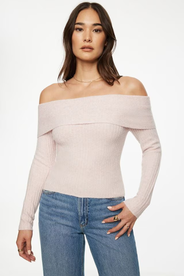 Heavenlyarn™ Laura Off Shoulder Sweater | Dynamite Clothing