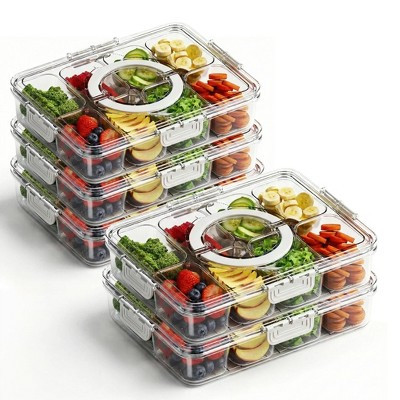 5-Pcs Food Storage Container, Portable Serving Snack Box with Lid and Handle for Lunch Box and Picinc | Target