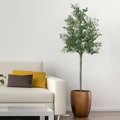 5 ft Artificial Olive Tree, Large Olive Tree Artificial Tree Realistic Durable Green Indoor Plant for Living Room Office Decoration Garden Wedding | Target